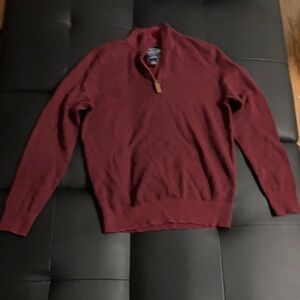 St. John's Bay Men's Burgundy Zip-Up Sweater